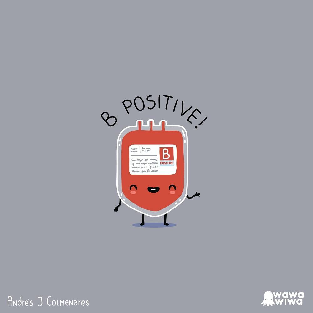 comic about dextrose that says b positive 