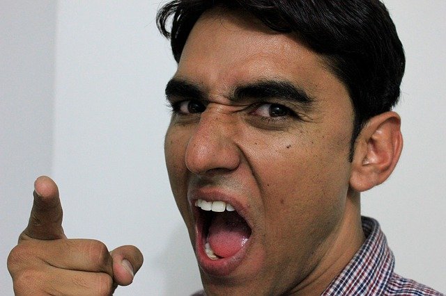 angry man pointing finger