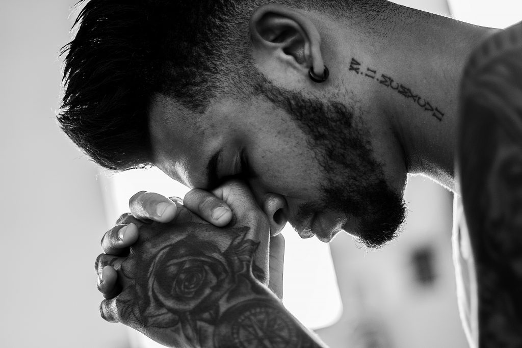 a man praying