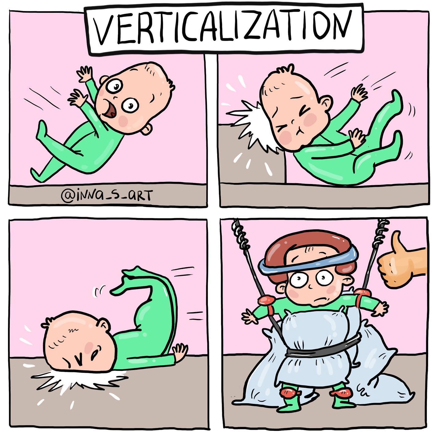 comics of a child starting to walk 