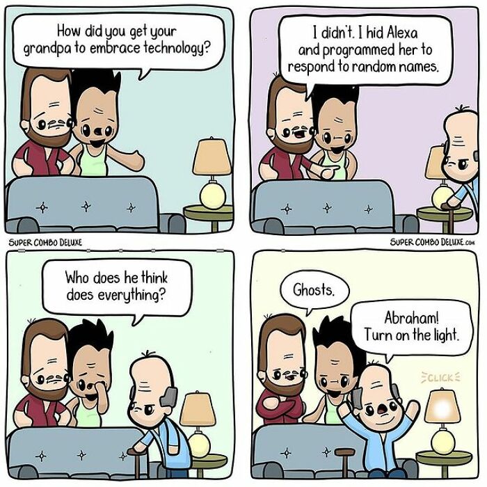 comics about two men talking about their grandpa