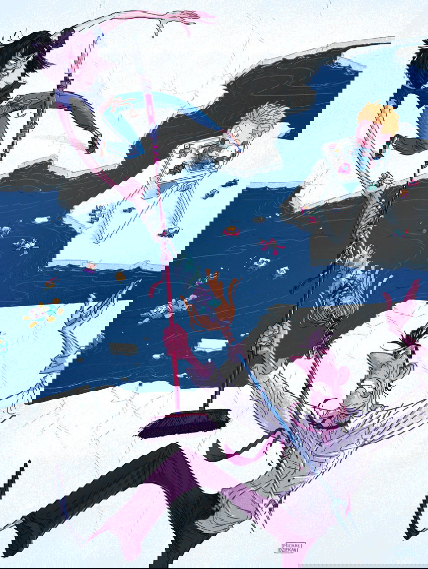illustration of a couple fighting 