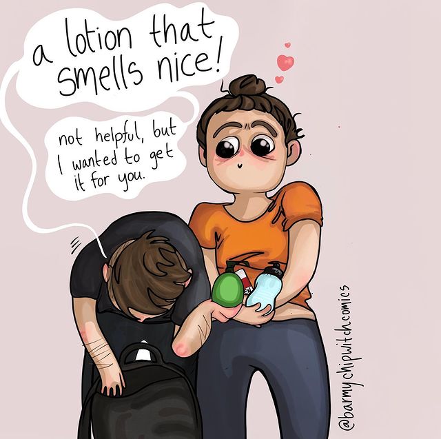  comics of a woman talking to his sick girlfriend 