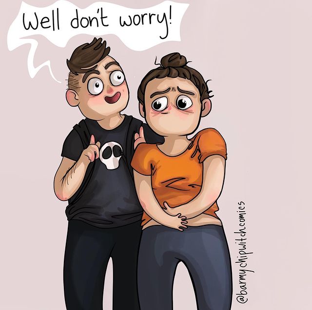 comics of a woman talking to his sick girlfriend 