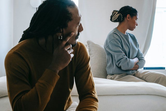 black couple having conflict 