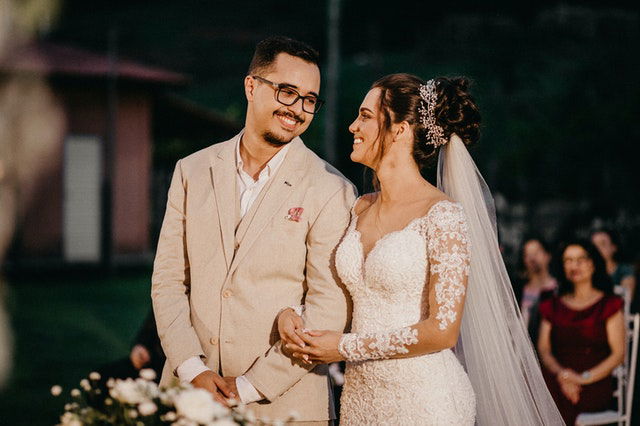 photo of a groom and a bride 