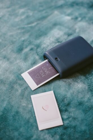  instant camera printing photography with i love you inscription
