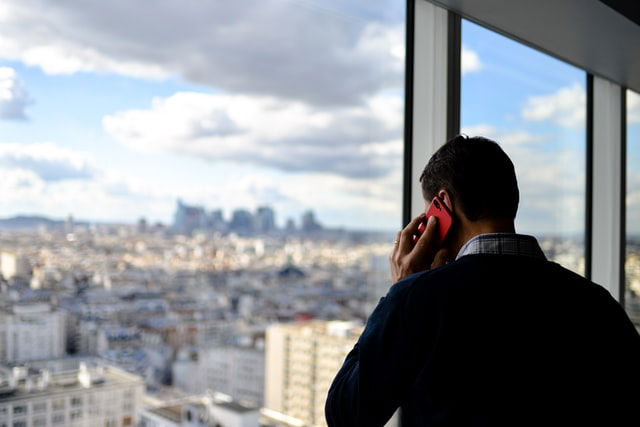 man calling on his phone 