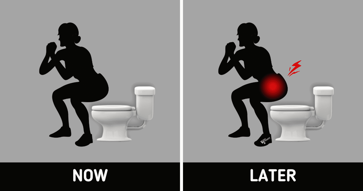 Squatting Over The Toilet