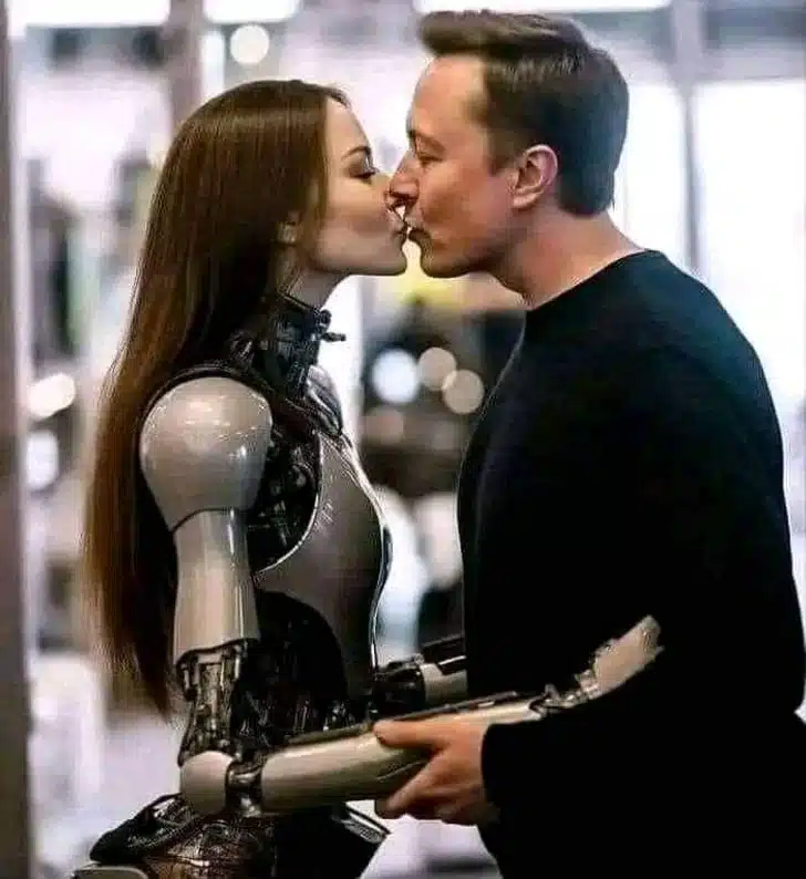 Elon Musk's Robot Kiss