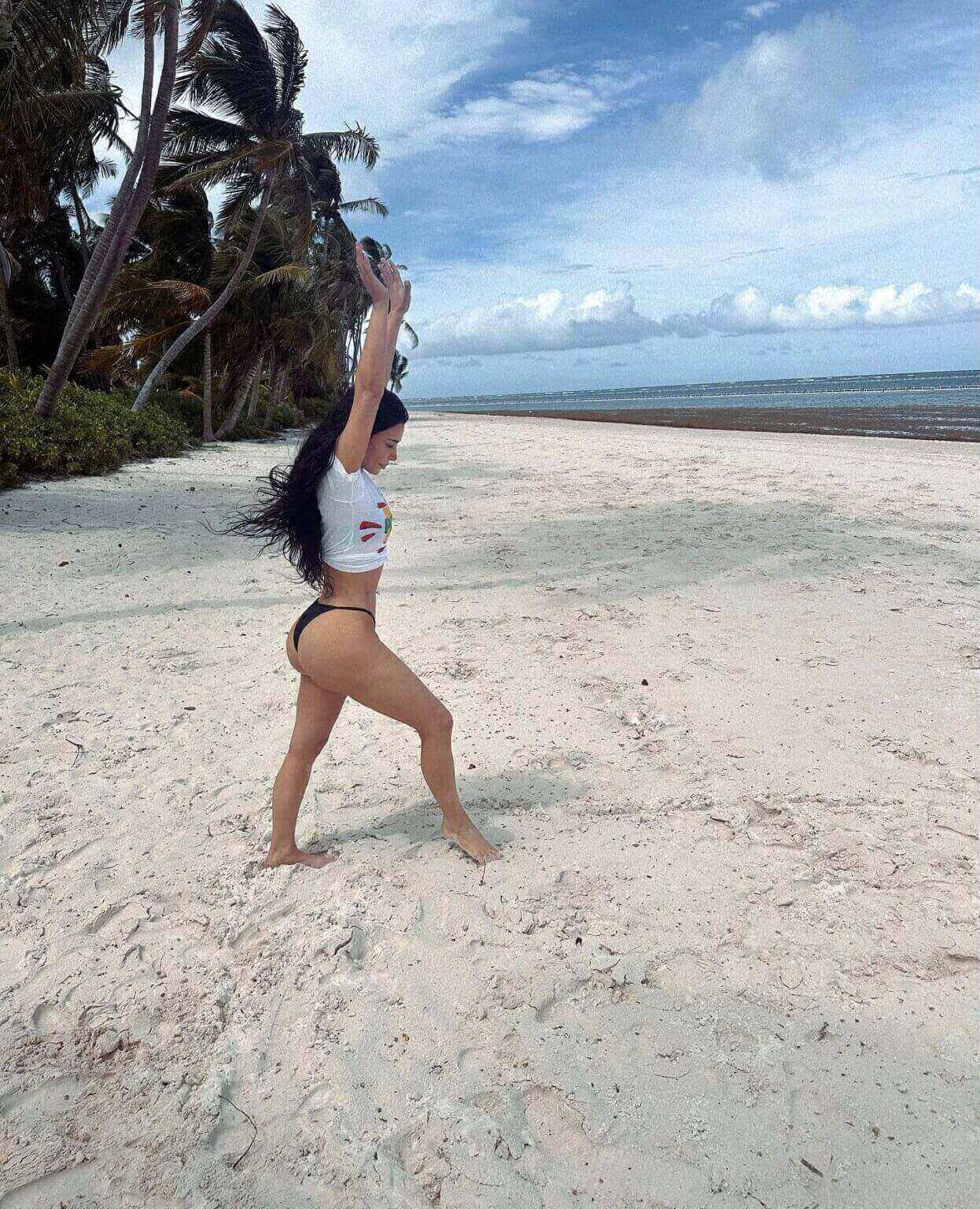 Cartwheeling in Thong